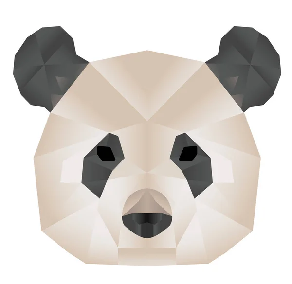 Vector Dibujos Animados Cabeza Geométrica Panda Aislado — Vector de stock