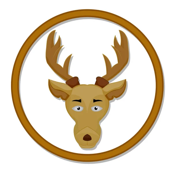 Deer Head Mascot Vector Illustration Circle — Stock Vector