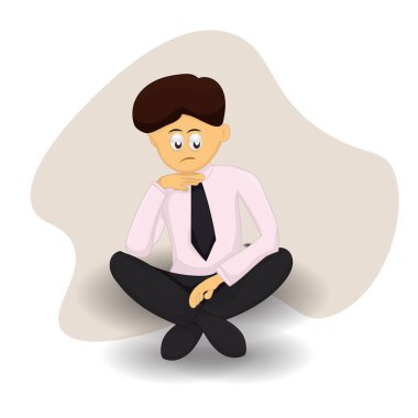 Bir işçi yerde hüzün içinde dalgın dalgın oturur