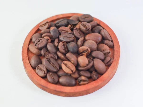 Kávébab Lapos Tárolóedényen — Stock Fotó
