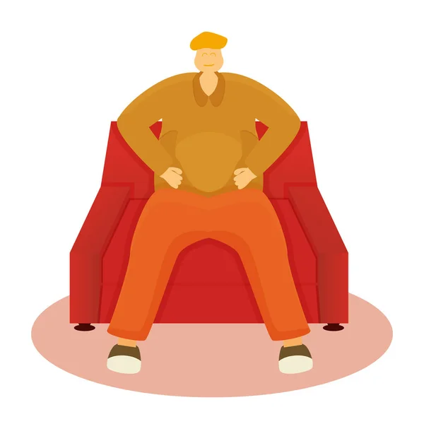 Man Sitter Soffan Vektor Illustration Design — Stock vektor