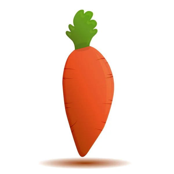 Carrot Isolated White Background Orange Fresh Vegetable Cartoon Illustration Vegetarian — Stock Vector