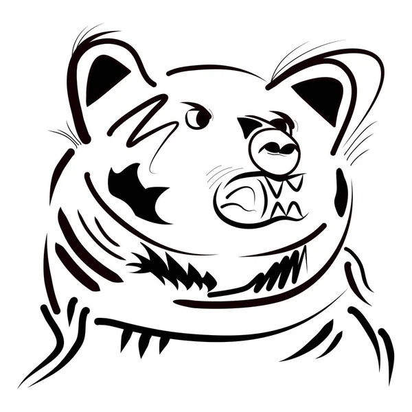 Cabeça Urso Silhueta Tatuagem Tribal Preto Branco —  Vetores de Stock