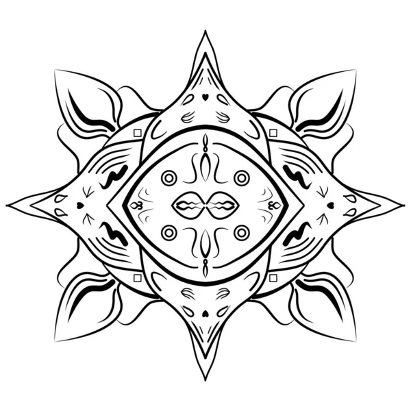 Modello Circolare Forma Mandala Mehndi Decorazione Del Tatuaggio Ornamento Decorativo — Vettoriale Stock