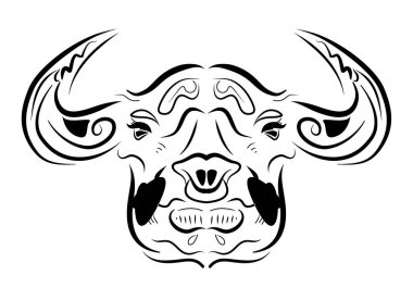 Bufalo kabilesi etnik süs çizimi