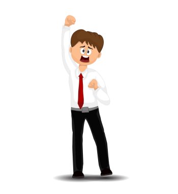 İş adamı motivasyon vermek için yüksek sesle konuşuyor, illüstrasyon kavramı