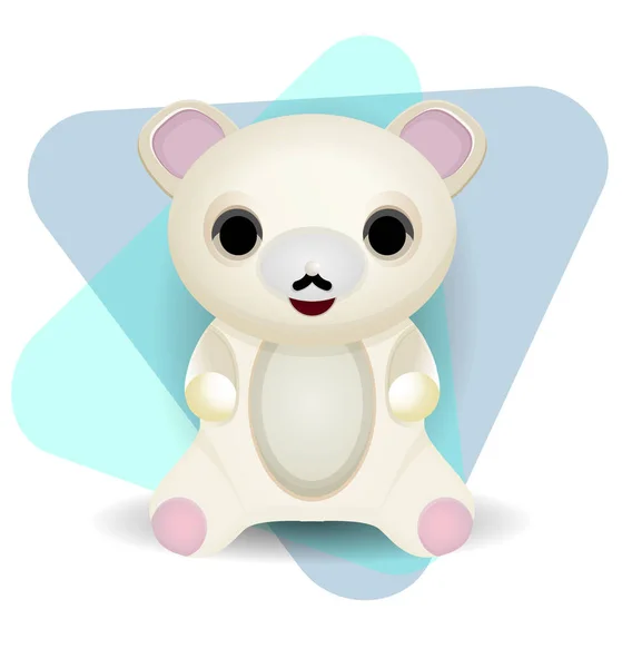 Cute Bear Doll Cream Color Coloful Background Illustration Graphic Design — Stock Vector
