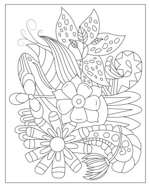 çiçekler ve bitkiler el çizimleri çizimleri