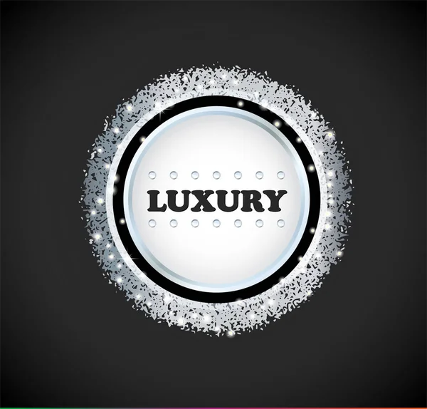 Luxury Badge Silver Sparkle Glitter Shinny — Stockvektor