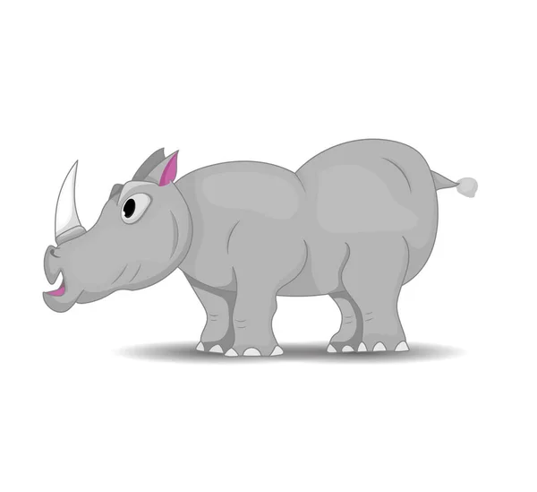 Surprise Rhino Personnage Emoji Isolé Dessin Animé Rhinocéros Surpris Avec — Image vectorielle