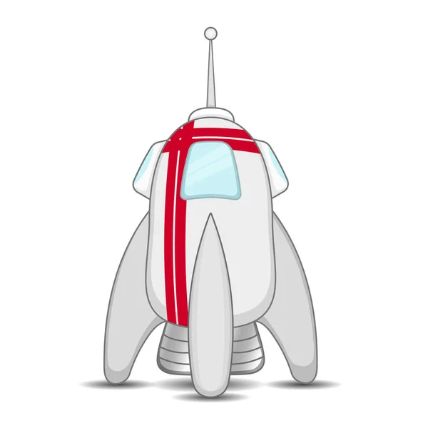Cartoon Rocket Ready Launch Isolated White Bacground — vektorikuva