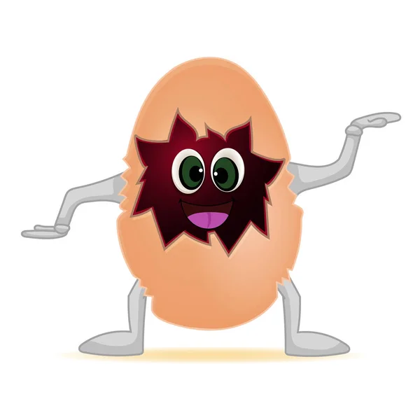 Happy Egg Cartoon Mascot Character Dancing Vector Illustration Isolated White — Archivo Imágenes Vectoriales