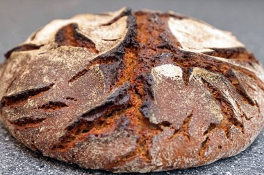 Taze ahşap ekmek, yakın plan, makro