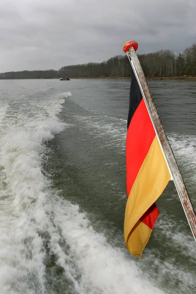 Tysk Flagg Ett Fartyg — Stockfoto