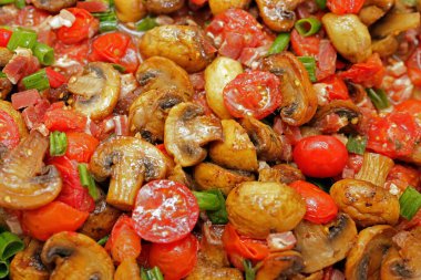 Tomatoes Mushroom vegetables, closeup