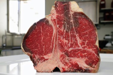 Porterhouse steak in one piece