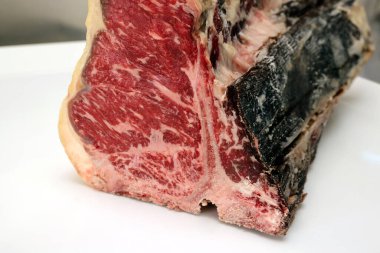 Porterhouse steak in one piece