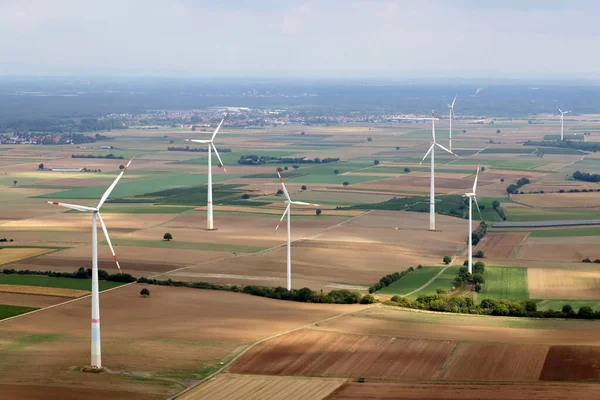 Velden Met Windturbines Duitsland — Stockfoto