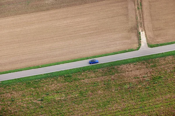 Carretera Rural Desde Vista Pájaro — Foto de Stock