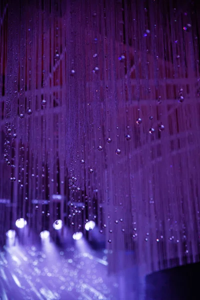 Illuminated Glass Decor Rain Violet Neon Celebration Event Festiva — стоковое фото