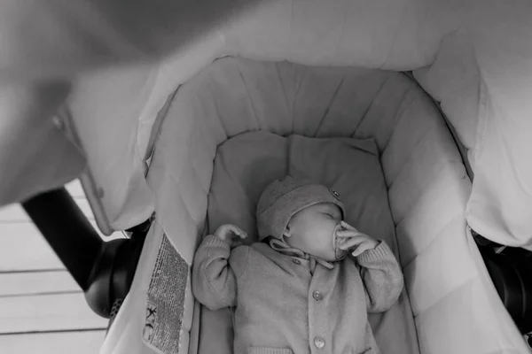 Baby Calm Lies Soft Textiles Comfortable Health Slee — Zdjęcie stockowe