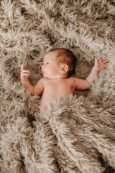 Baby Calm Lies Soft Textiles Comfortable Health Slee — Zdjęcie stockowe