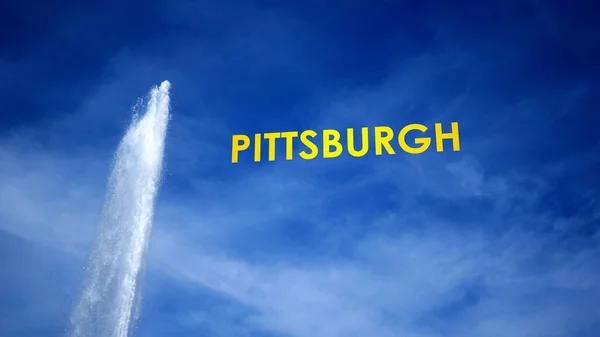 Mavi gökyüzüne karşı metaforlu sinematik gayzer - Pittsburgh