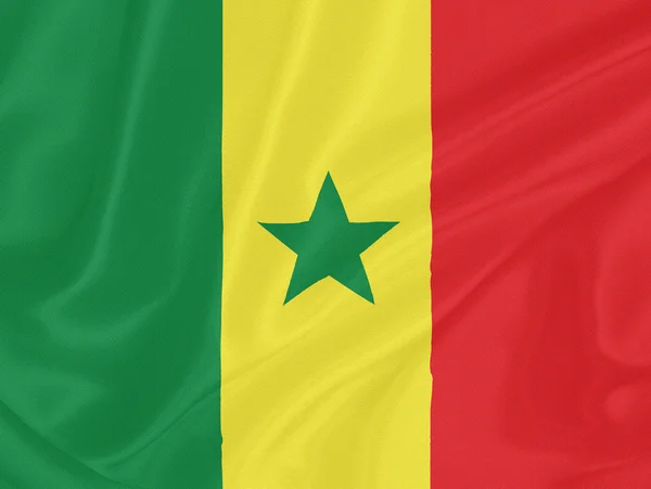 Flag of Senegal on the wind — Stock Photo, Image