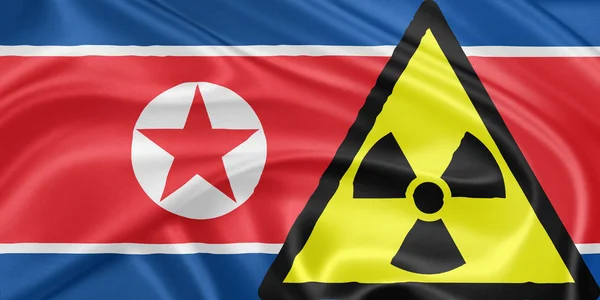 Die Flagge Nordkoreas — Stockfoto