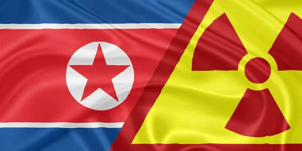 Die Flagge Nordkoreas — Stockfoto