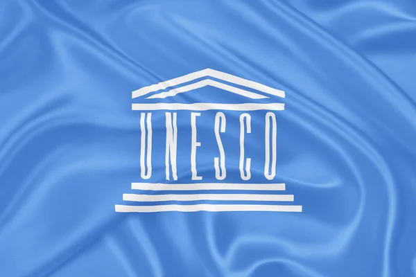 Unesco zászlaja Stock Fotó