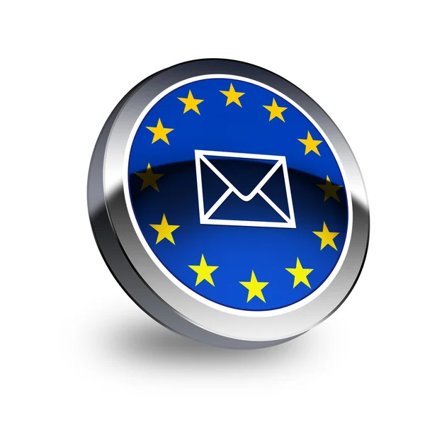 EU flag on button — Stock Photo, Image