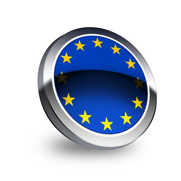 EU flag on button — Stock Photo, Image