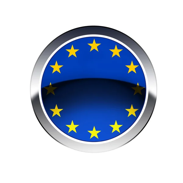 EU flag on button — Stock Photo, Image