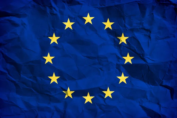 Bandera europea sobre el papel plegado —  Fotos de Stock
