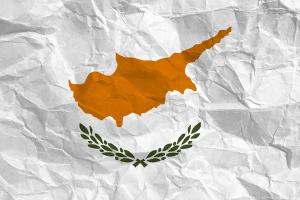 Bandera de Chipre sobre papel arrugado — Foto de Stock
