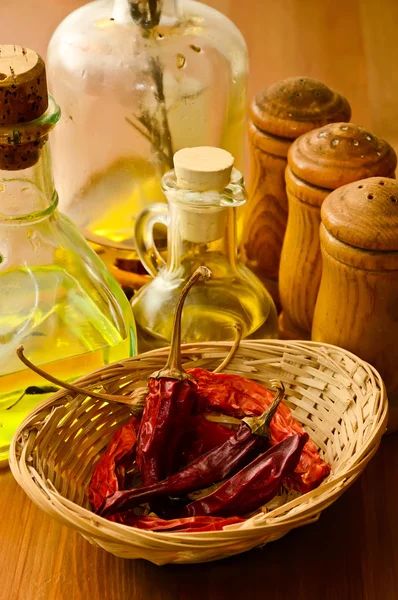 Dried chili peppers — Stock Photo, Image