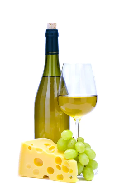 Formaggio e vino bianco — Foto Stock