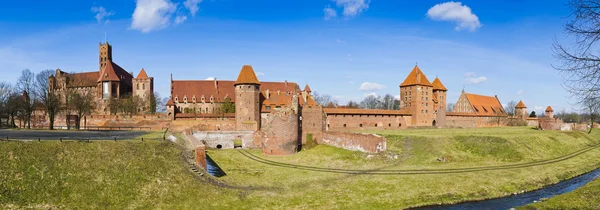 Zamek w Malborku Panorama w Polsce — Zdjęcie stockowe