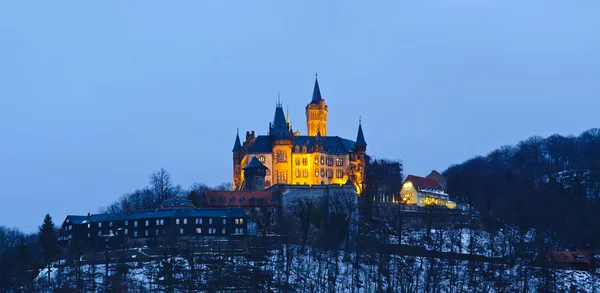 Wernigerode castello di notte — Foto Stock