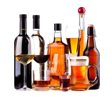 Different alcoholic drinks clipart