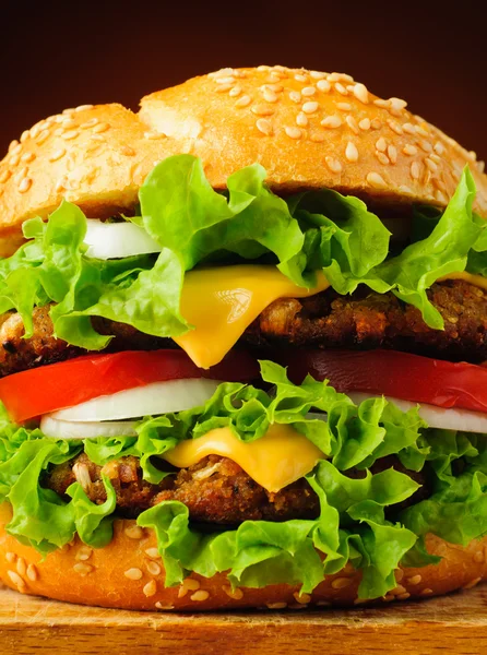 Hamburger close-up detail — Stockfoto