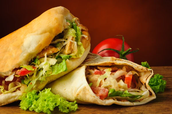 Turkse Döner kebab en shoarma — Stockfoto