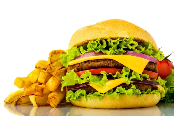 Гамбургер крупним планом — стокове фото