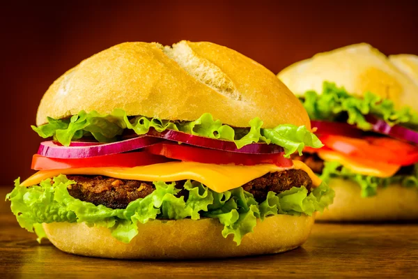 Cheeseburger closeup detalhe — Fotografia de Stock