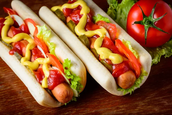 Hot-dogs maison traditionnels — Photo