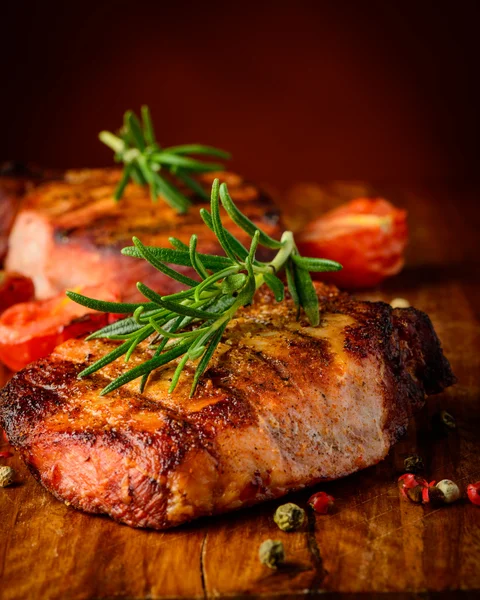 Gegrilltes Steak Nahaufnahme Detail — Stockfoto