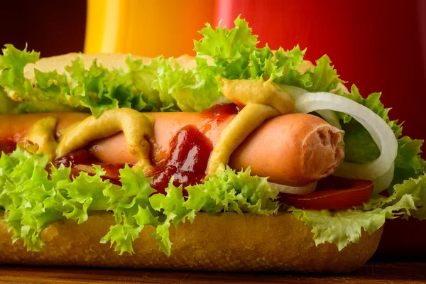 Hot dog closeup detail — Stock Photo, Image