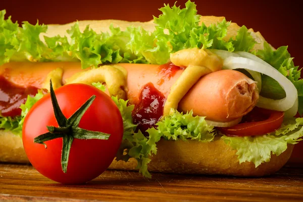 Hotdog крупным планом — стоковое фото