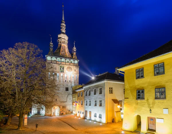 Сігішоара, вночі Ліцензійні Стокові Фото